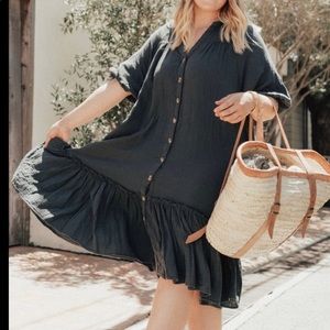 Carly Jean Los Angeles TAN MIDI Dress (NWOT)